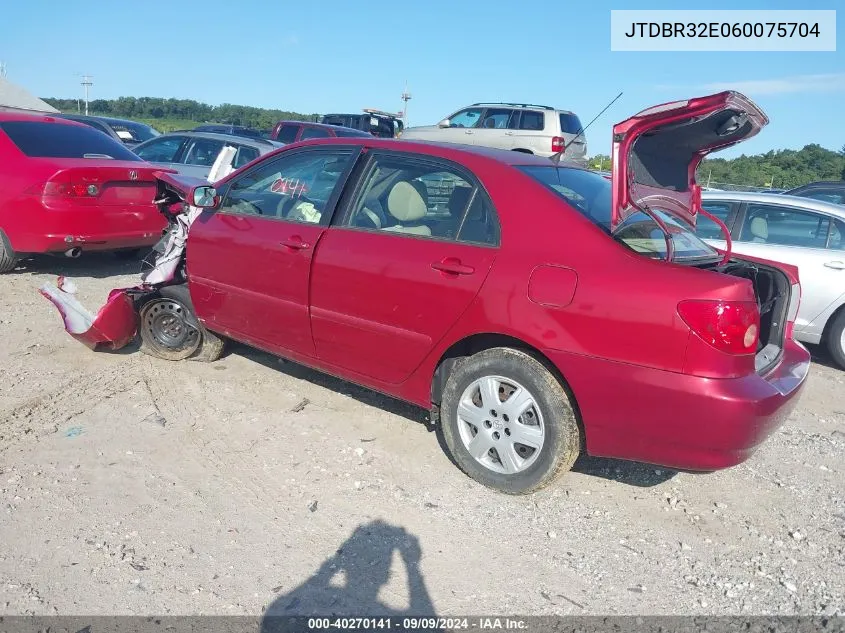 2006 Toyota Corolla Le VIN: JTDBR32E060075704 Lot: 40270141