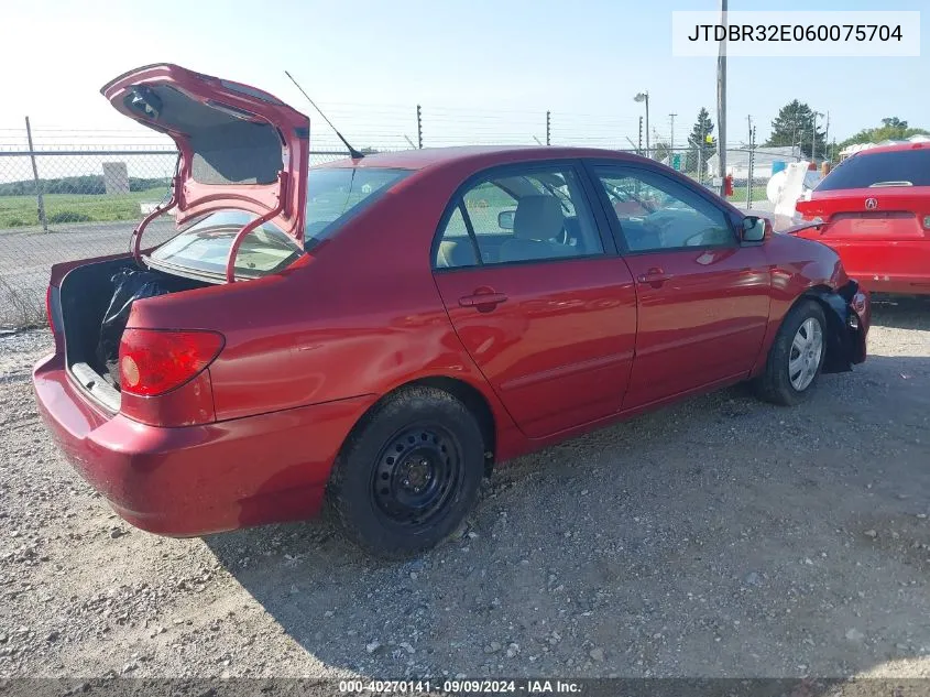 2006 Toyota Corolla Le VIN: JTDBR32E060075704 Lot: 40270141