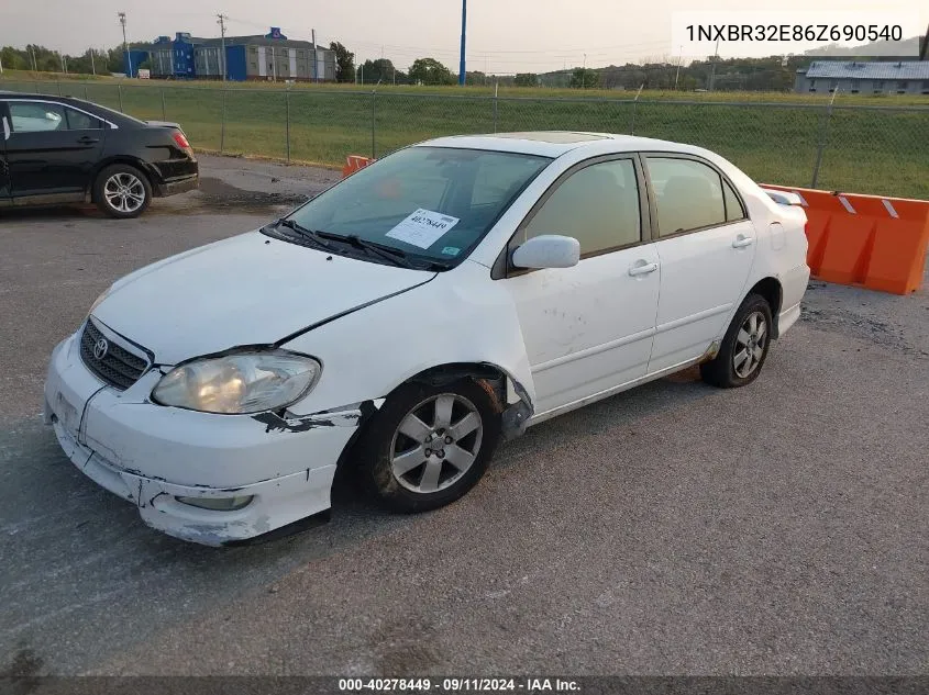 2006 Toyota Corolla Ce/Le/S VIN: 1NXBR32E86Z690540 Lot: 40278449