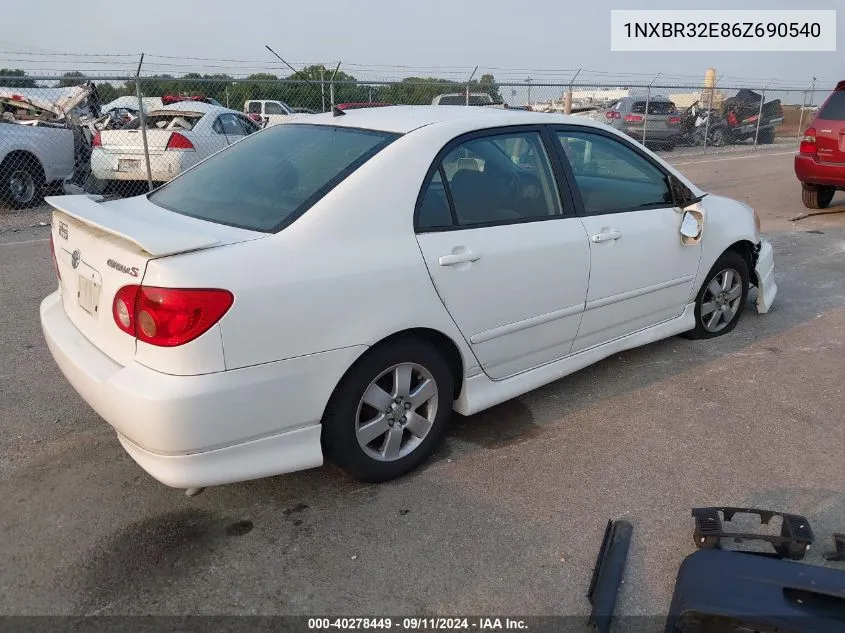 2006 Toyota Corolla Ce/Le/S VIN: 1NXBR32E86Z690540 Lot: 40278449