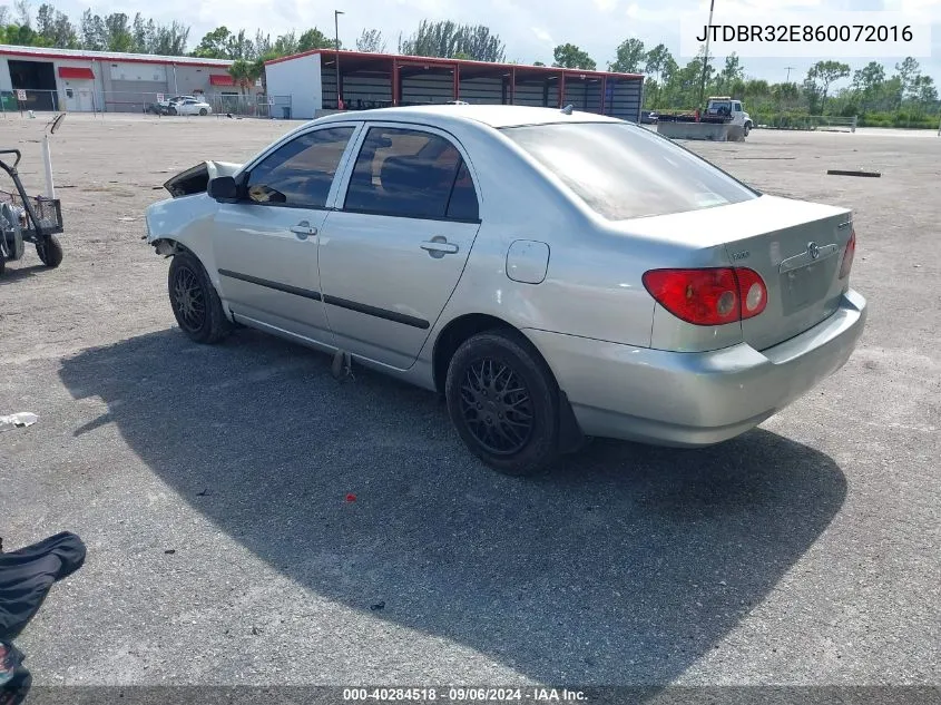 2006 Toyota Corolla Ce VIN: JTDBR32E860072016 Lot: 40284518