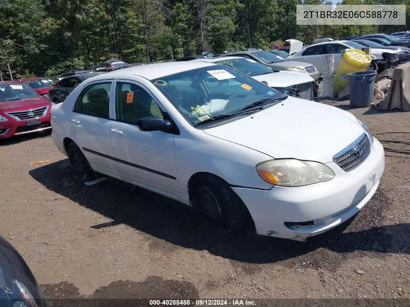 2006 Toyota Corolla Ce VIN: 2T1BR32E06C588778 Lot: 40285488