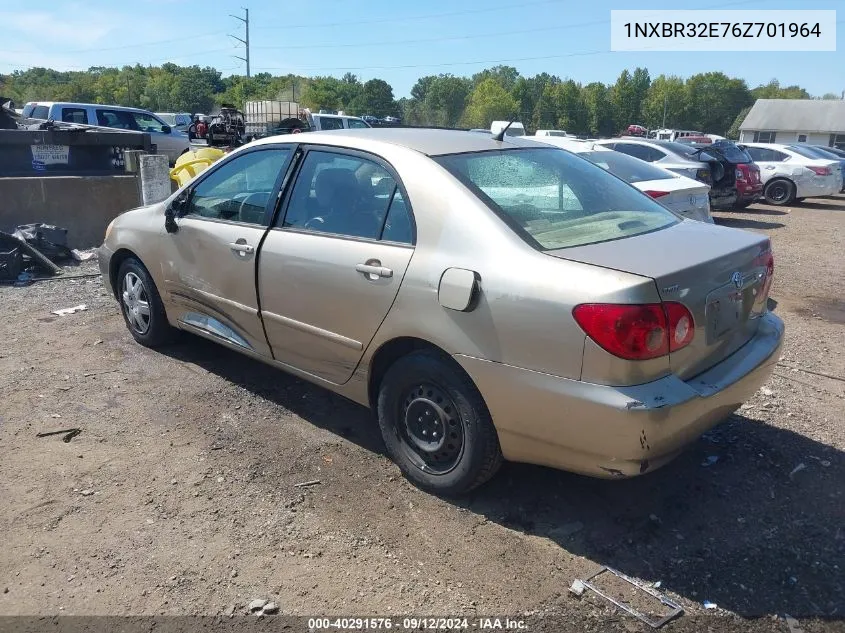 2006 Toyota Corolla Le VIN: 1NXBR32E76Z701964 Lot: 40291576