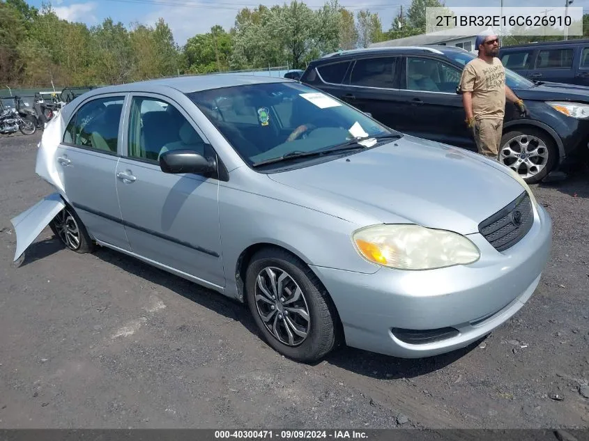 2006 Toyota Corolla Ce VIN: 2T1BR32E16C626910 Lot: 40300471