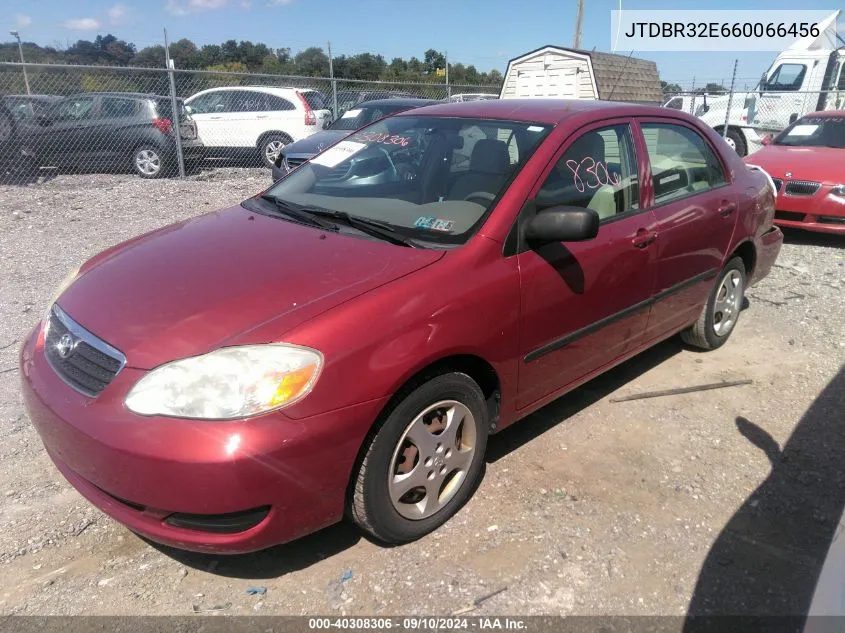 2006 Toyota Corolla Ce/Le VIN: JTDBR32E660066456 Lot: 40308306