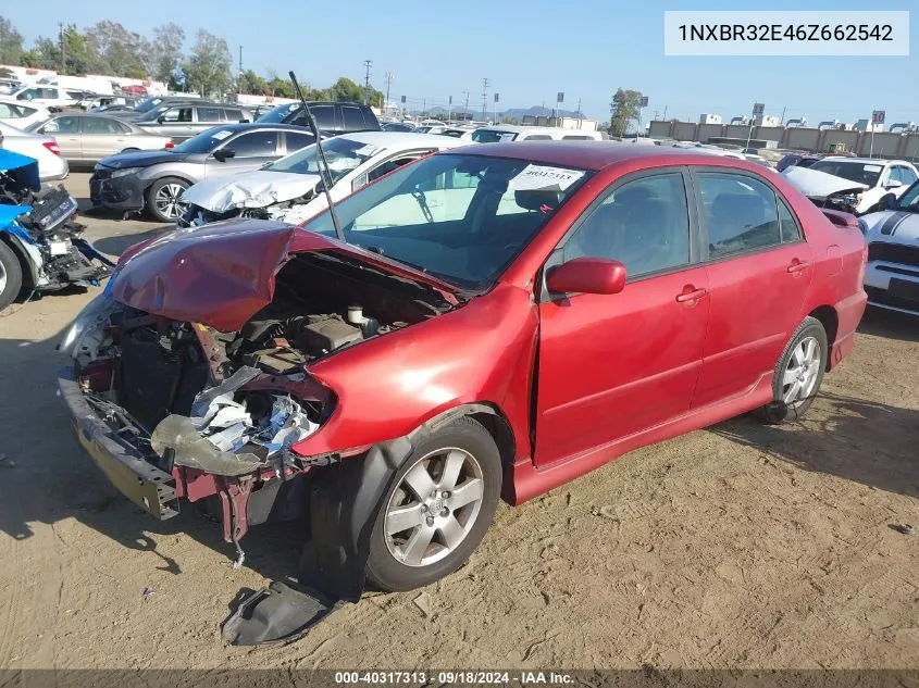 2006 Toyota Corolla S VIN: 1NXBR32E46Z662542 Lot: 40317313