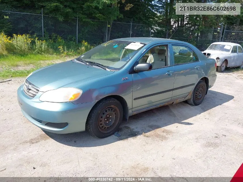 2006 Toyota Corolla Ce VIN: 2T1BR32E86C602698 Lot: 40330742