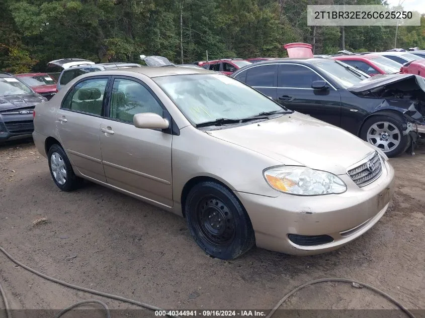 2006 Toyota Corolla Ce/Le/S VIN: 2T1BR32E26C625250 Lot: 40344941