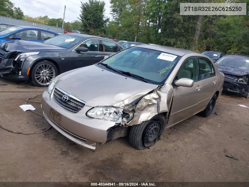 2006 Toyota Corolla Ce/Le/S VIN: 2T1BR32E26C625250 Lot: 40344941