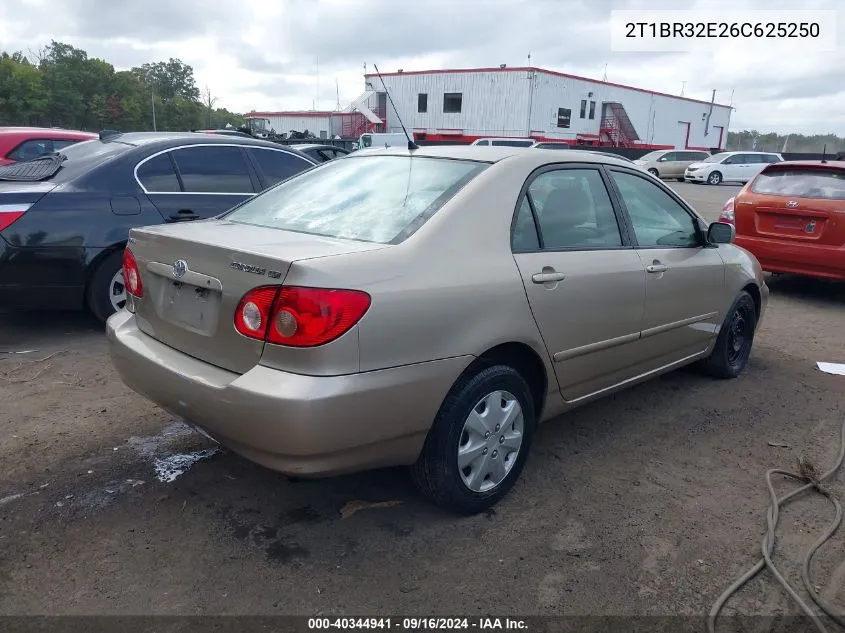 2006 Toyota Corolla Ce/Le/S VIN: 2T1BR32E26C625250 Lot: 40344941