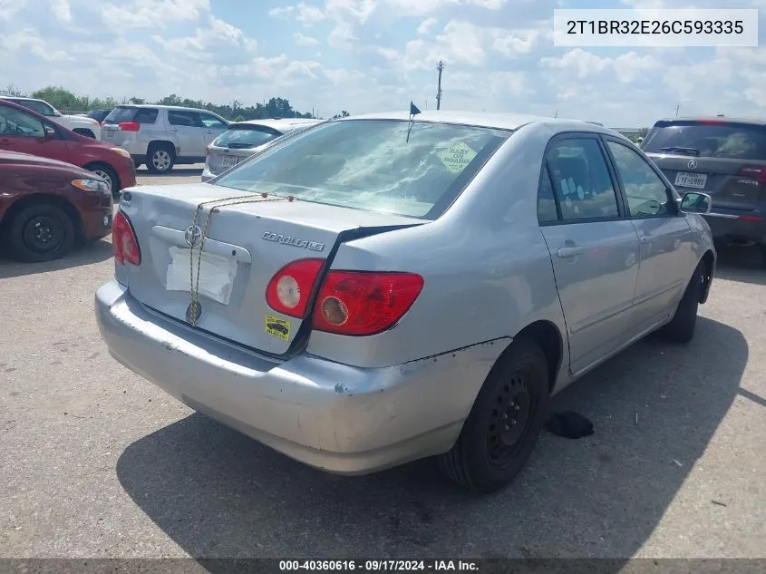 2006 Toyota Corolla Le VIN: 2T1BR32E26C593335 Lot: 40360616