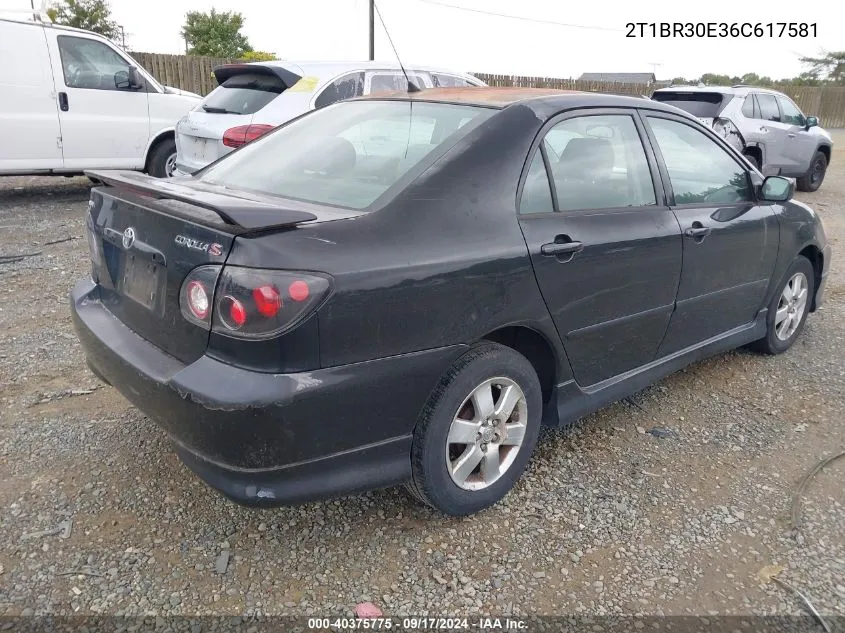 2006 Toyota Corolla Ce/Le/S VIN: 2T1BR30E36C617581 Lot: 40375775