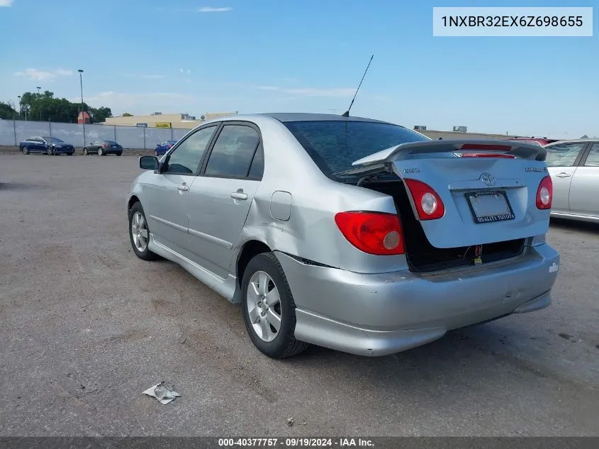 2006 Toyota Corolla S VIN: 1NXBR32EX6Z698655 Lot: 40377757