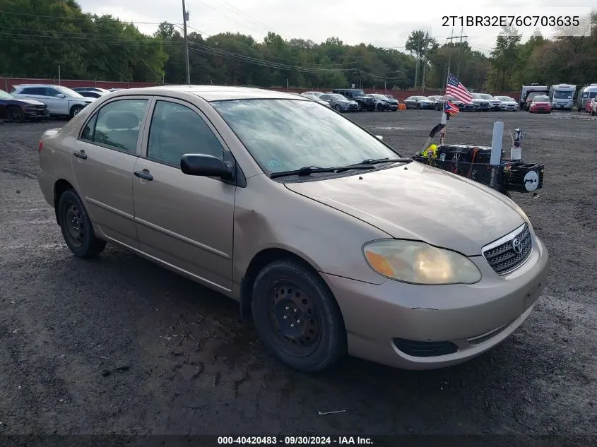 2006 Toyota Corolla Ce/Le/Sport VIN: 2T1BR32E76C703635 Lot: 40420483