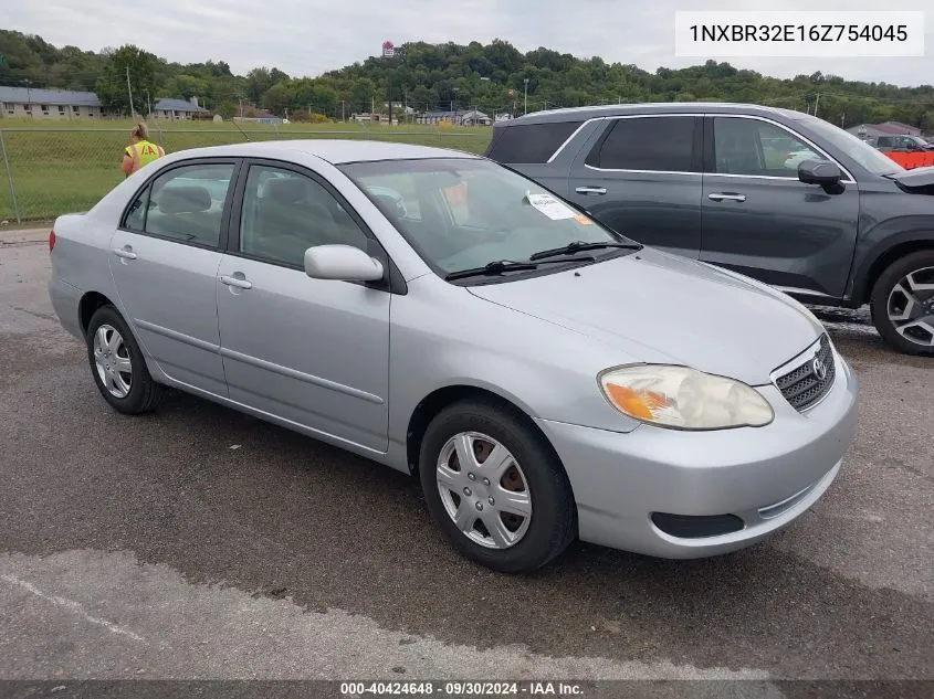 2006 Toyota Corolla Le VIN: 1NXBR32E16Z754045 Lot: 40424648