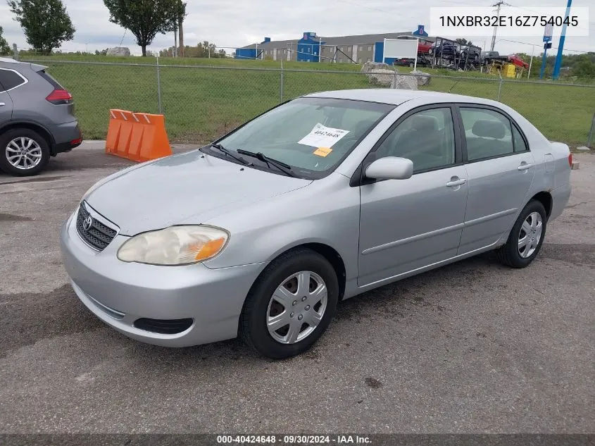 2006 Toyota Corolla Le VIN: 1NXBR32E16Z754045 Lot: 40424648