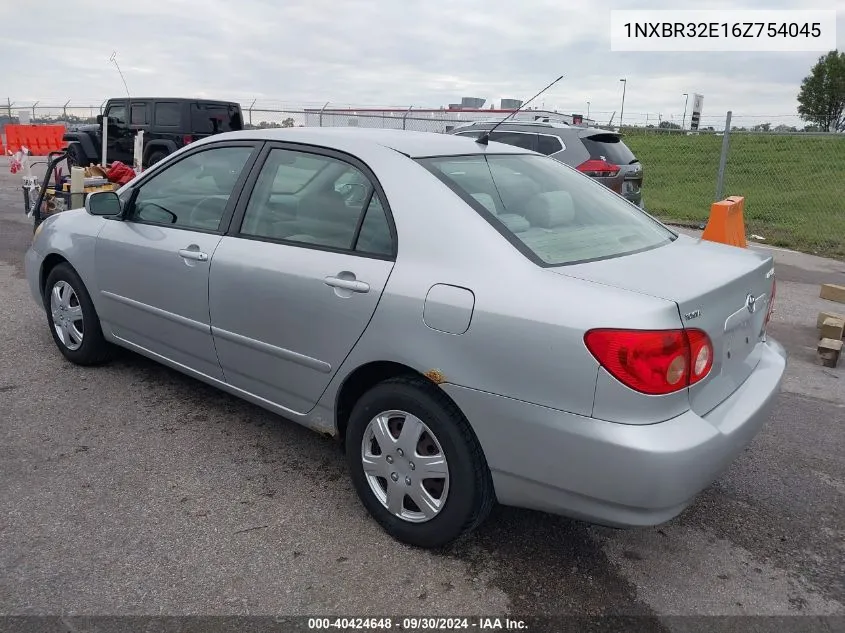 2006 Toyota Corolla Le VIN: 1NXBR32E16Z754045 Lot: 40424648