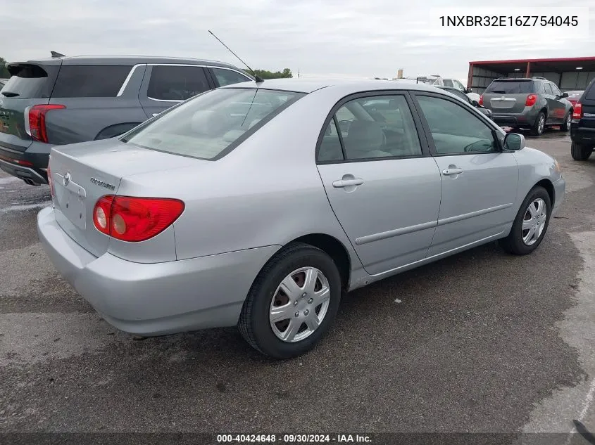 2006 Toyota Corolla Le VIN: 1NXBR32E16Z754045 Lot: 40424648