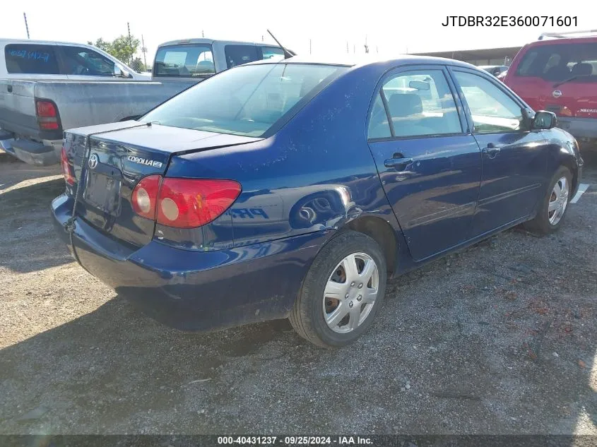 2006 Toyota Corolla Ce VIN: JTDBR32E360071601 Lot: 40431237