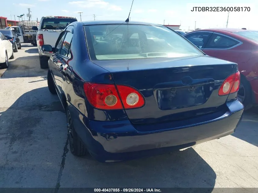 2006 Toyota Corolla Ce VIN: JTDBR32E360058170 Lot: 40437855