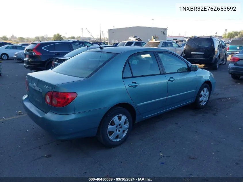 2006 Toyota Corolla Le VIN: 1NXBR32E76Z653592 Lot: 40450039