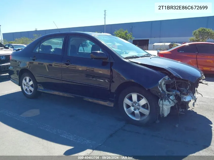 2006 Toyota Corolla S VIN: 2T1BR32E86C672699 Lot: 40453708