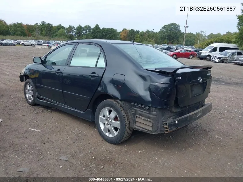 2006 Toyota Corolla S VIN: 2T1BR32E26C561887 Lot: 40455681