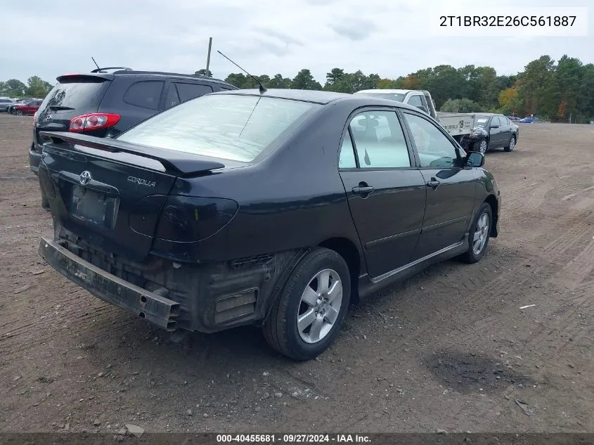 2006 Toyota Corolla S VIN: 2T1BR32E26C561887 Lot: 40455681