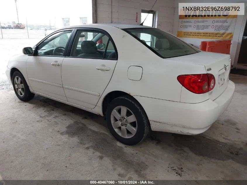 2006 Toyota Corolla Le VIN: 1NXBR32E96Z698792 Lot: 40467060