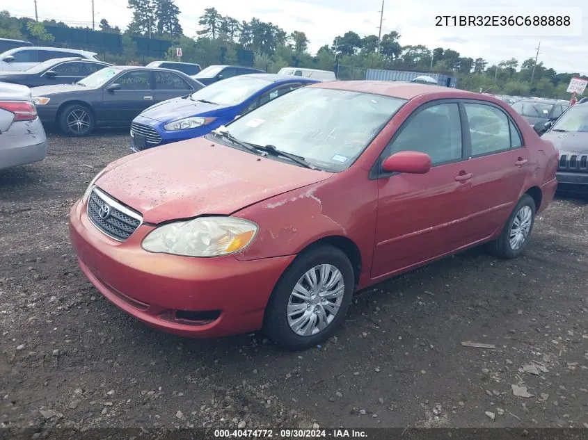 2006 Toyota Corolla Le VIN: 2T1BR32E36C688888 Lot: 40474772