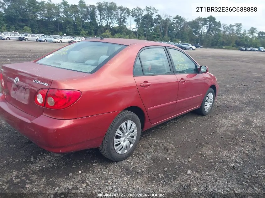 2006 Toyota Corolla Le VIN: 2T1BR32E36C688888 Lot: 40474772