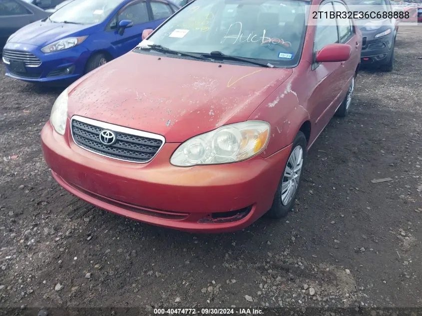 2006 Toyota Corolla Le VIN: 2T1BR32E36C688888 Lot: 40474772