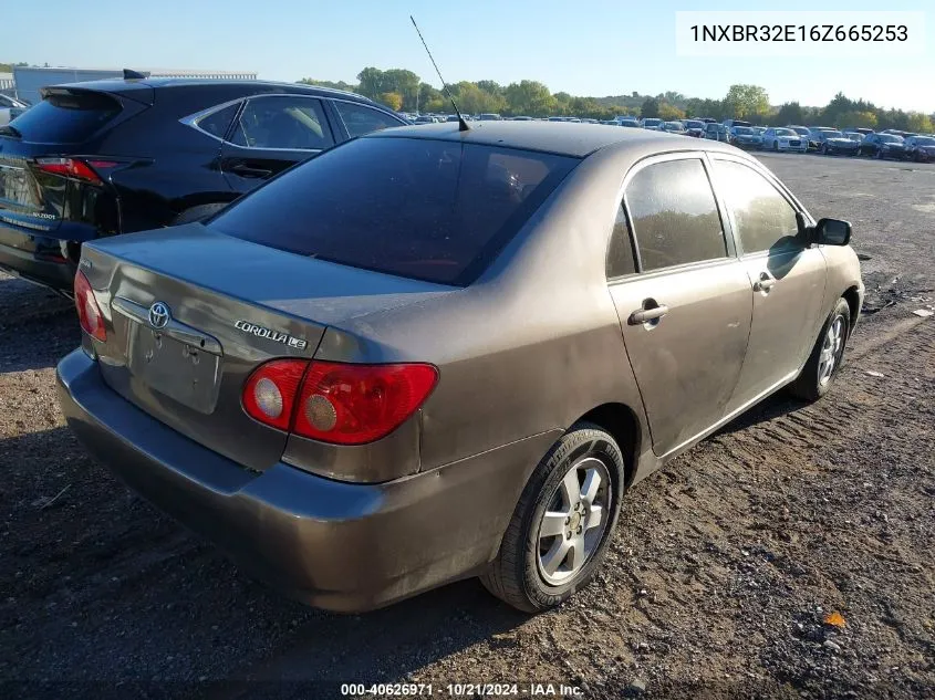 2006 Toyota Corolla Le VIN: 1NXBR32E16Z665253 Lot: 40626971