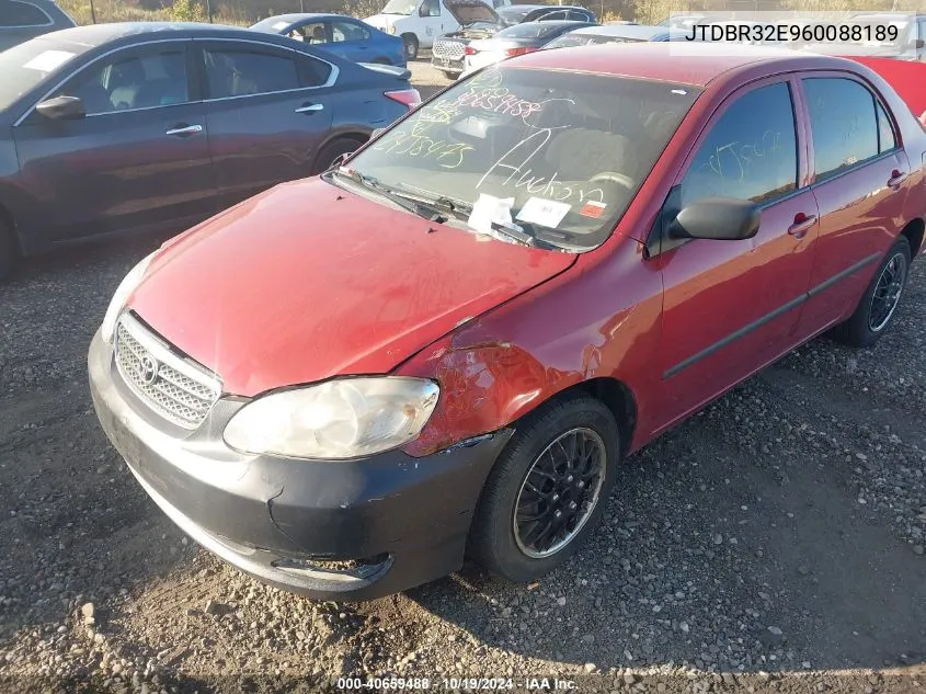 2006 Toyota Corolla Ce VIN: JTDBR32E960088189 Lot: 40659488