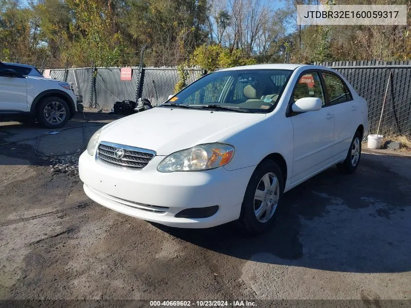 2006 Toyota Corolla Le VIN: JTDBR32E160059317 Lot: 40669602