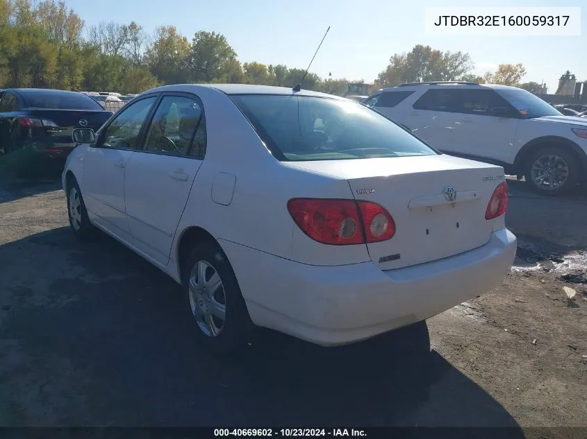 2006 Toyota Corolla Le VIN: JTDBR32E160059317 Lot: 40669602