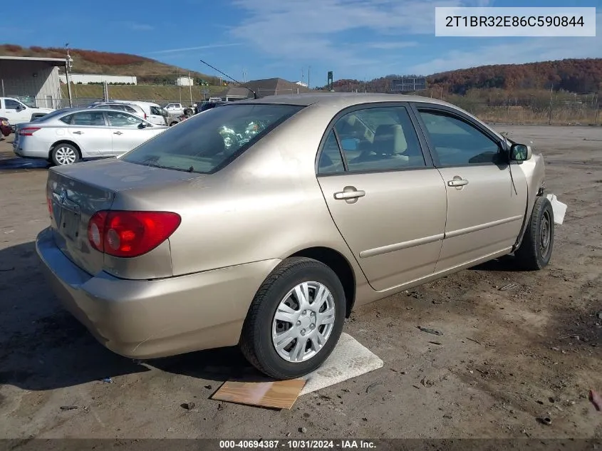 2006 Toyota Corolla Le VIN: 2T1BR32E86C590844 Lot: 40694387