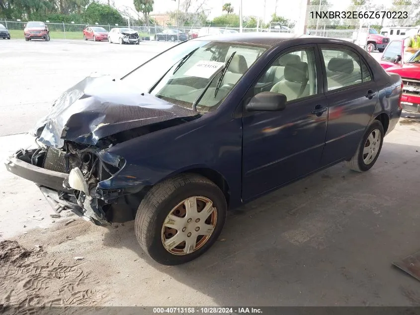 2006 Toyota Corolla Le VIN: 1NXBR32E66Z670223 Lot: 40713158