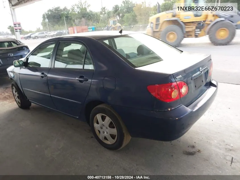 1NXBR32E66Z670223 2006 Toyota Corolla Le