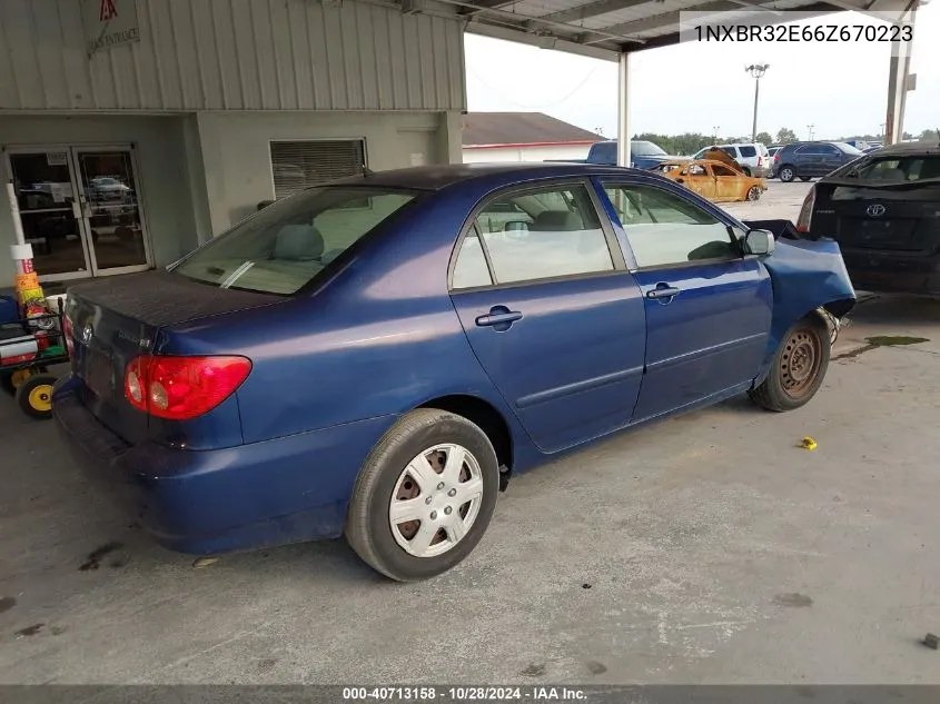 2006 Toyota Corolla Le VIN: 1NXBR32E66Z670223 Lot: 40713158