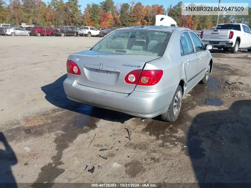 1NXBR32E86Z647509 2006 Toyota Corolla Ce