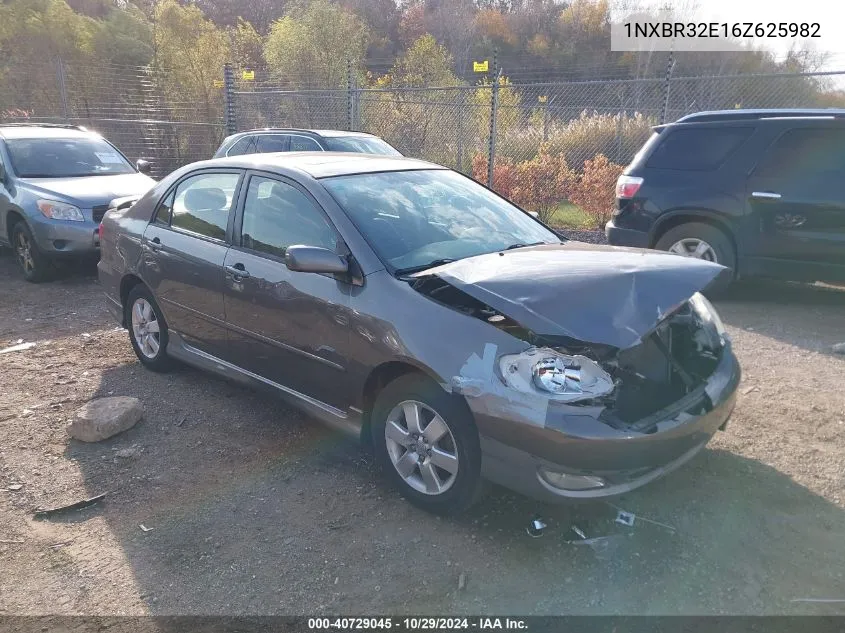 2006 Toyota Corolla S VIN: 1NXBR32E16Z625982 Lot: 40729045