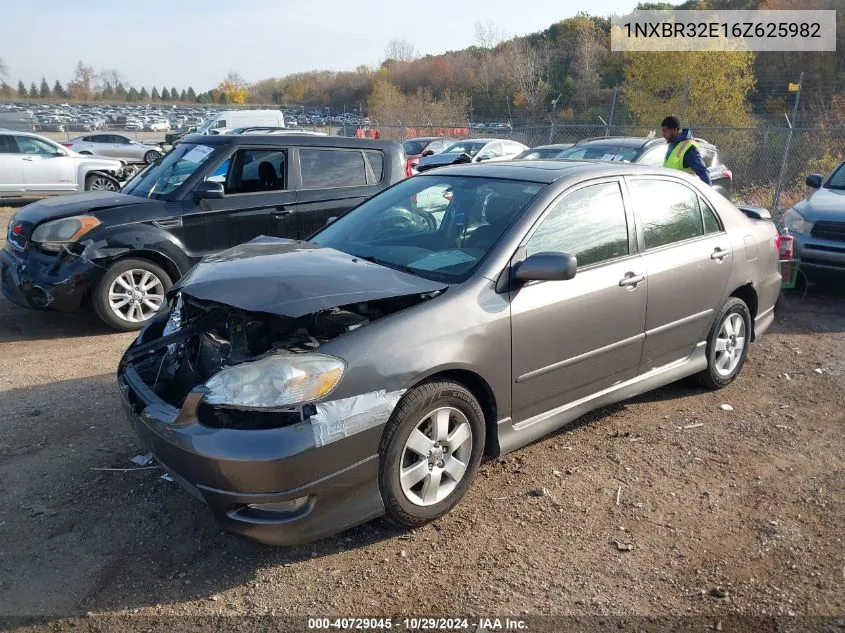 2006 Toyota Corolla S VIN: 1NXBR32E16Z625982 Lot: 40729045