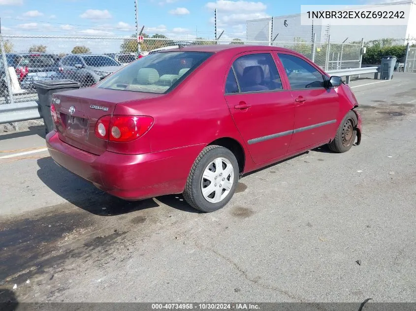 2006 Toyota Corolla Ce VIN: 1NXBR32EX6Z692242 Lot: 40734958