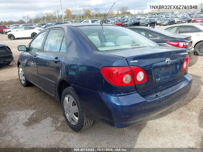 2006 Toyota Corolla Le VIN: 1NXBR32EX6Z761348 Lot: 40743082