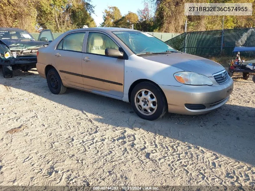 2006 Toyota Corolla Ce VIN: 2T1BR32E36C574955 Lot: 40744293