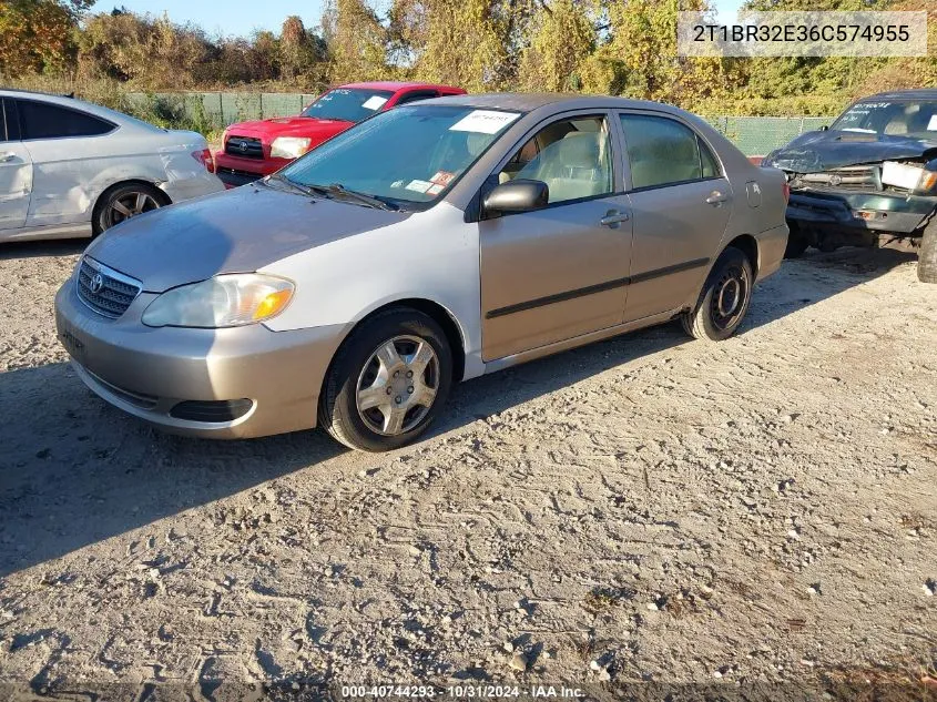 2006 Toyota Corolla Ce VIN: 2T1BR32E36C574955 Lot: 40744293