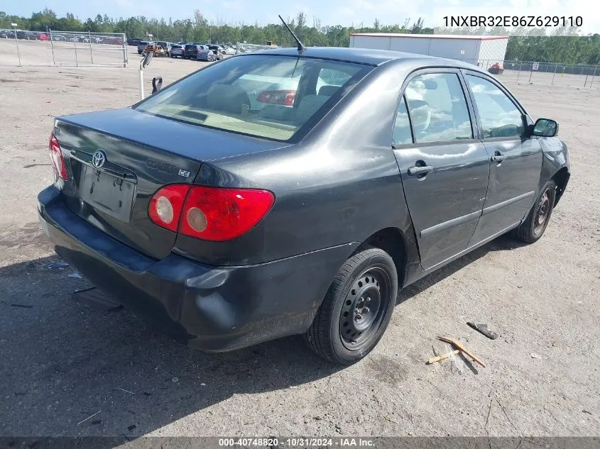 2006 Toyota Corolla Ce VIN: 1NXBR32E86Z629110 Lot: 40748820