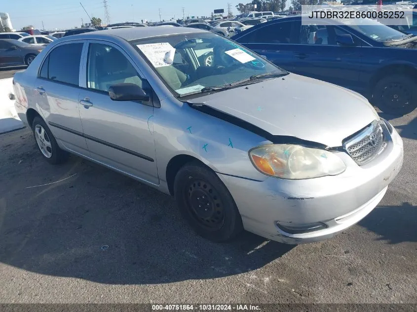 2006 Toyota Corolla Ce VIN: JTDBR32E860085252 Lot: 40751864