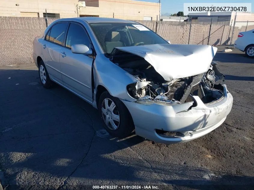 2006 Toyota Corolla Le VIN: 1NXBR32E06Z730478 Lot: 40763237